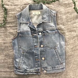 Madewell Denim Cropped Vest XXS